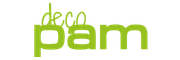 logotipo decopam tienda de decoracion de dormitorios verde completo