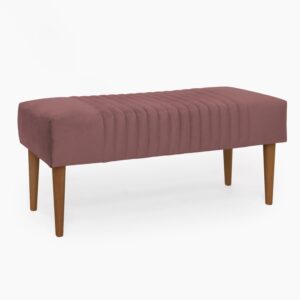 Banqueta Ribs en color Vino con patas en acabado Nogal