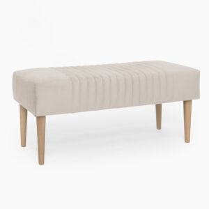 Banqueta Ribs en color Beige con patas en acabado Natural