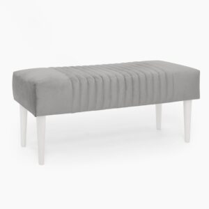 Banqueta Ribs en color Gris con patas en acabado Blanca