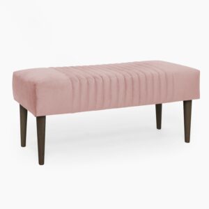 Banqueta Ribs en color Rosa Palo con patas en acabado Wengué