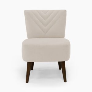 Butaca Etnic en color Beige con patas en acabado Wengué, vista 1