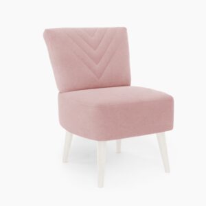 Butaca Etnic en color Rosa Palo con patas en acabado Blanca