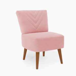 Butaca Etnic en color Rosa Palo con patas en acabado Nogal