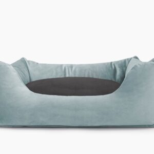 Cama para mascotas en color Agua con cojín Antracita sin bordado