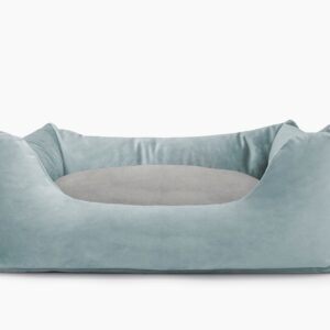 Cama para mascotas en color Agua con cojín Gris sin bordado
