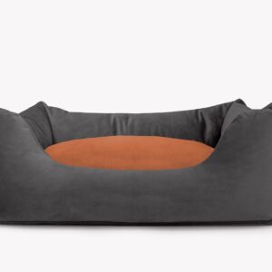Cama para mascotas en color Antracita con cojín Teja sin bordado