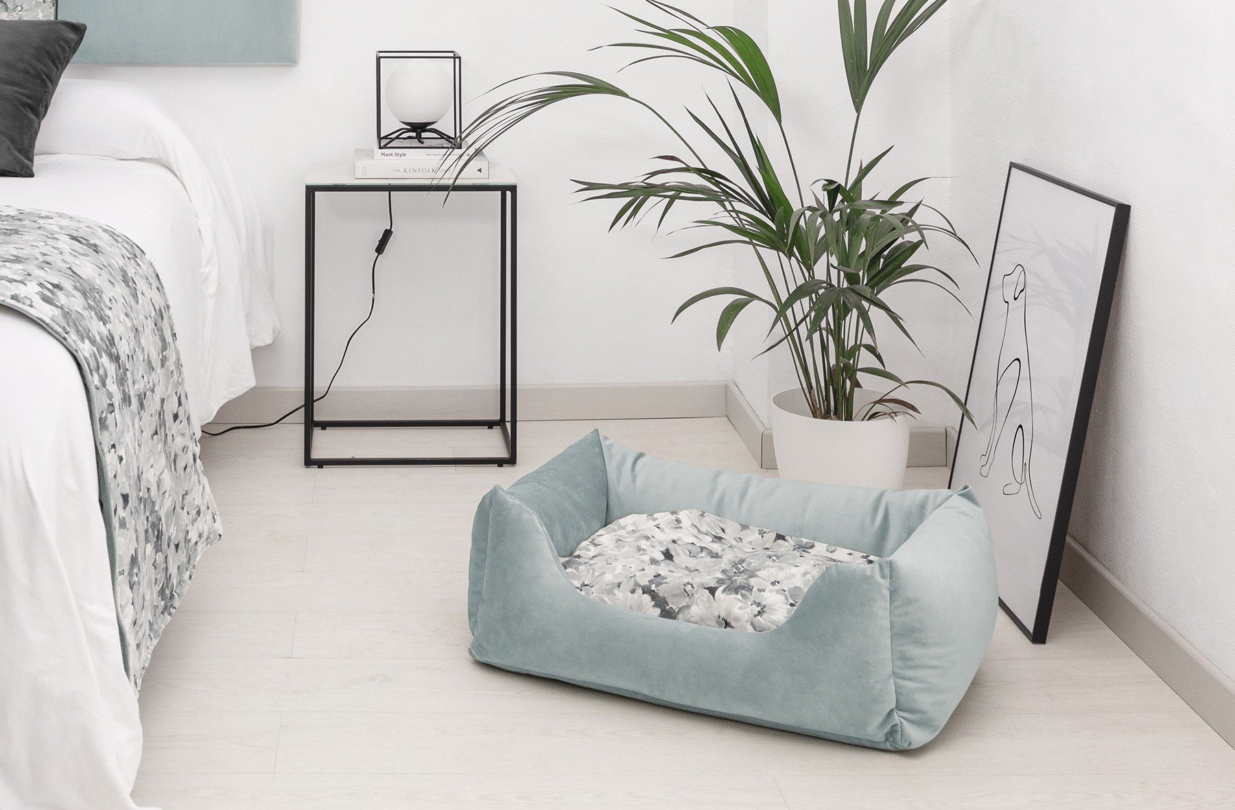 Cama para mascotas azul, vista 3