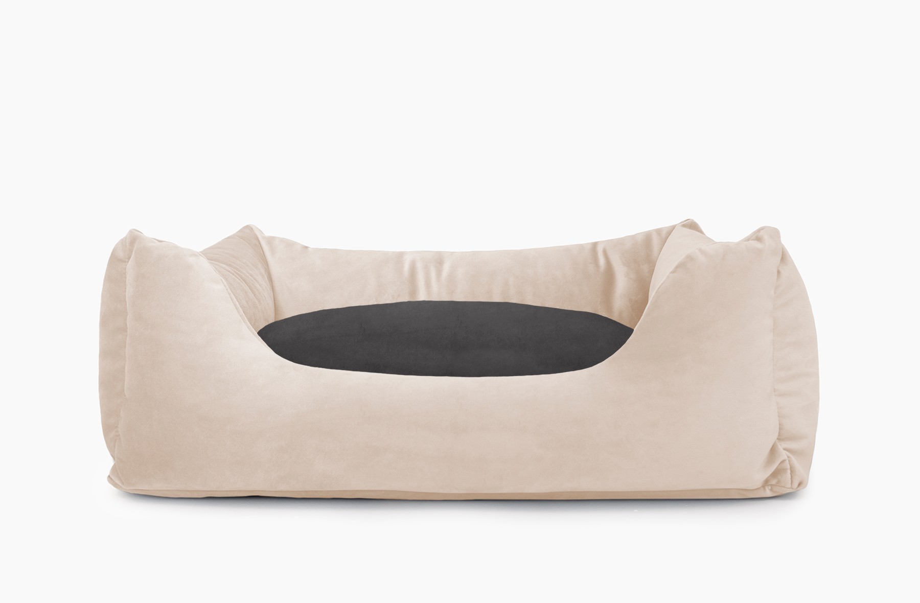 Cama para mascotas en color Beige con cojín Antracita sin bordado
