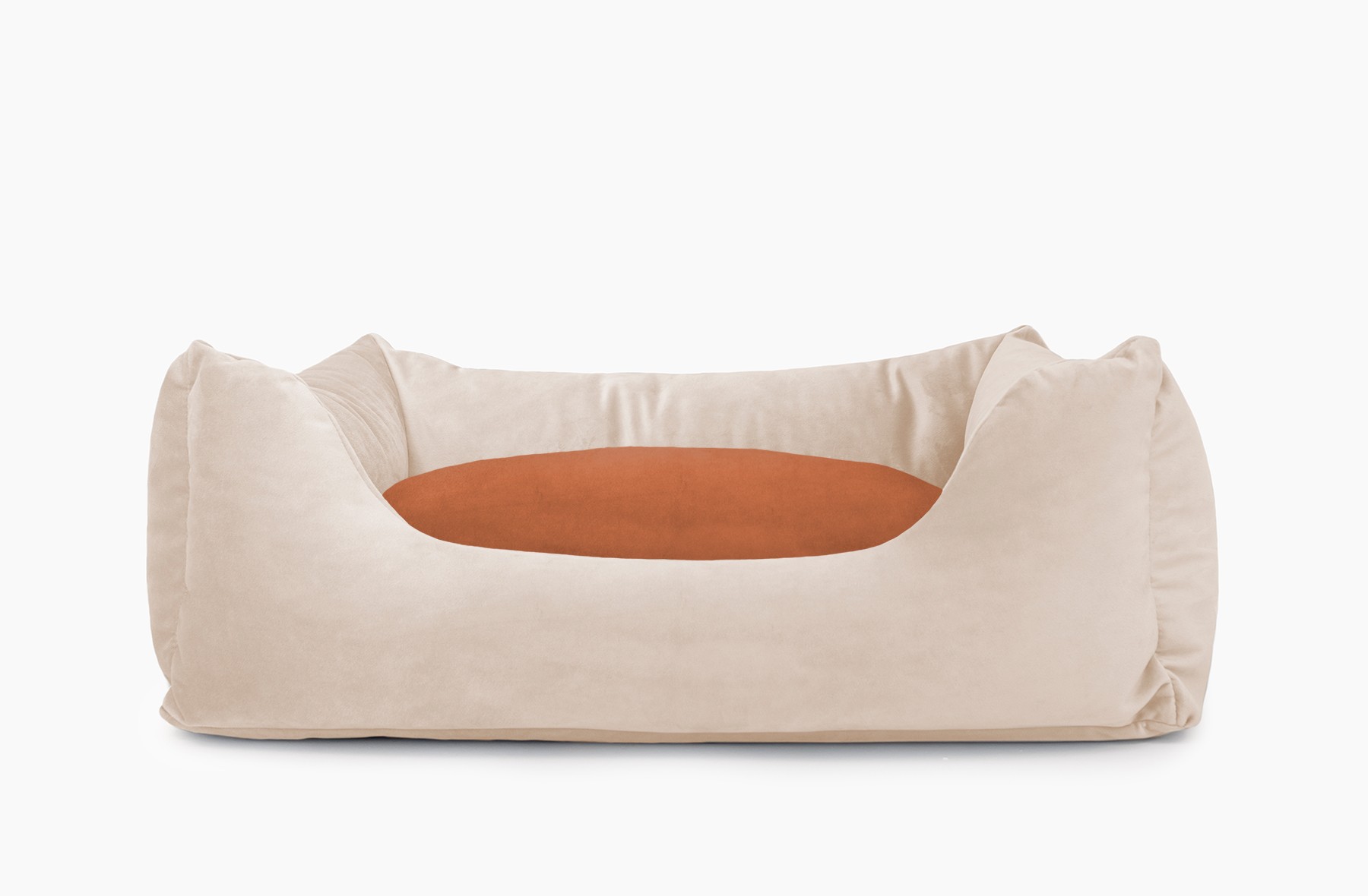 Cama para mascotas en color Beige con cojín Teja sin bordado
