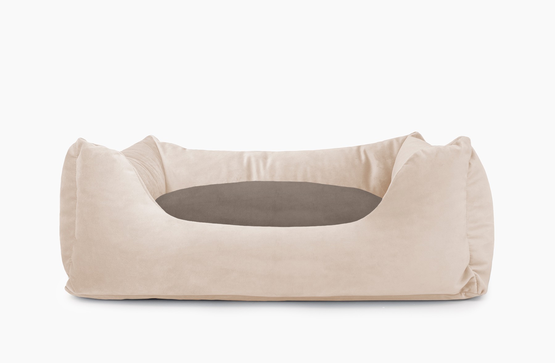 Cama para mascotas en color Beige con cojín Visón sin bordado