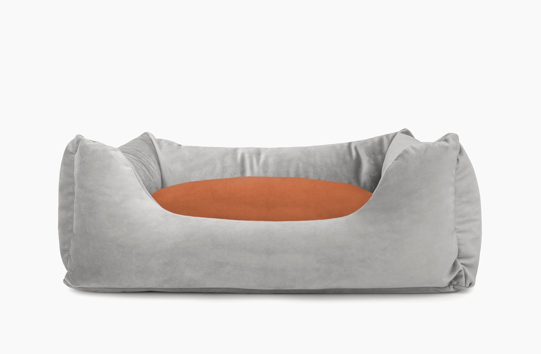 Cama para mascotas en color Gris con cojín Teja sin bordado