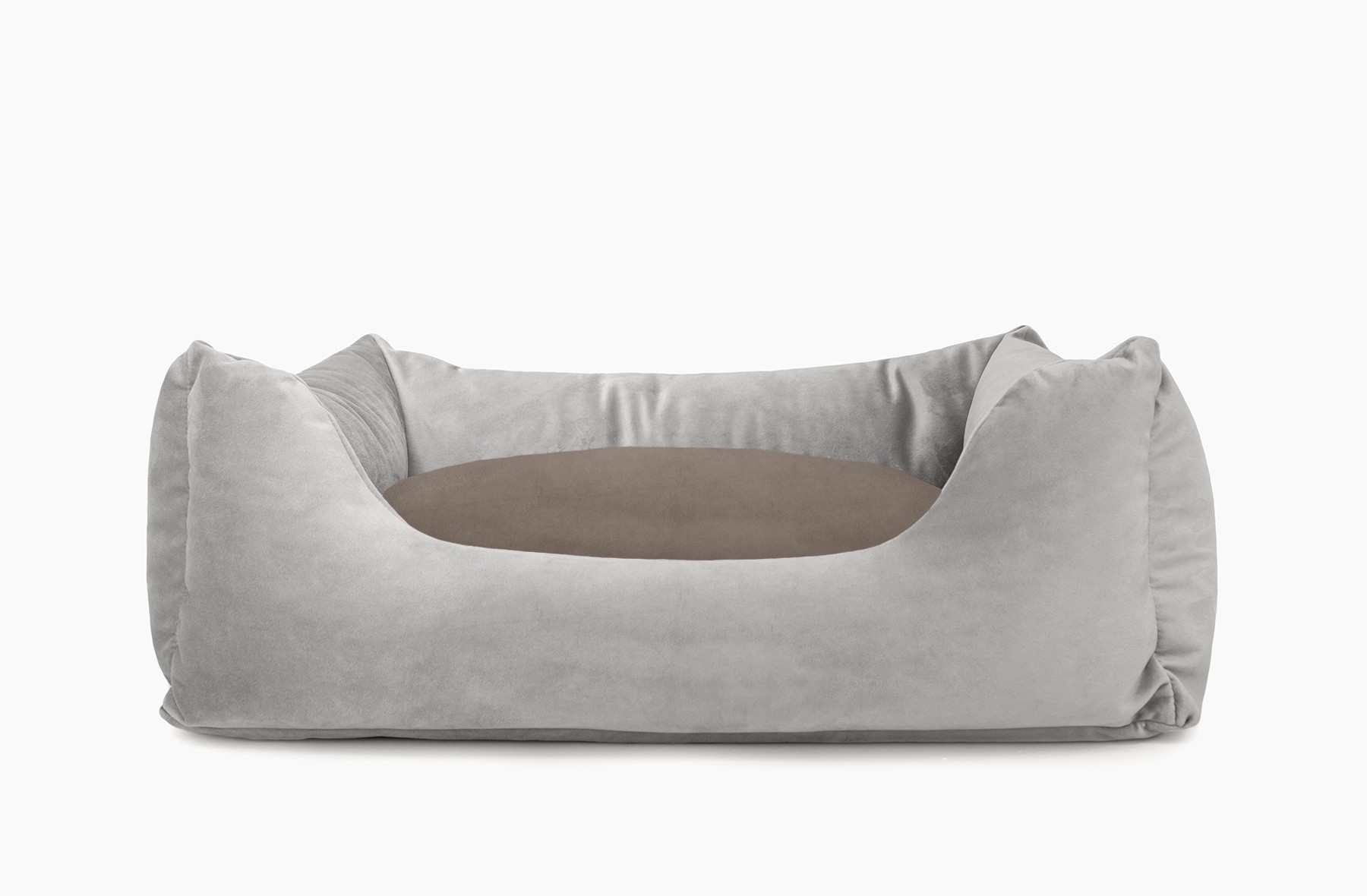Cama para mascotas en color Gris con cojín Visón sin bordado