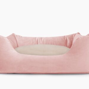 Cama para mascotas en color Rosa Palo con cojín Beige sin bordado