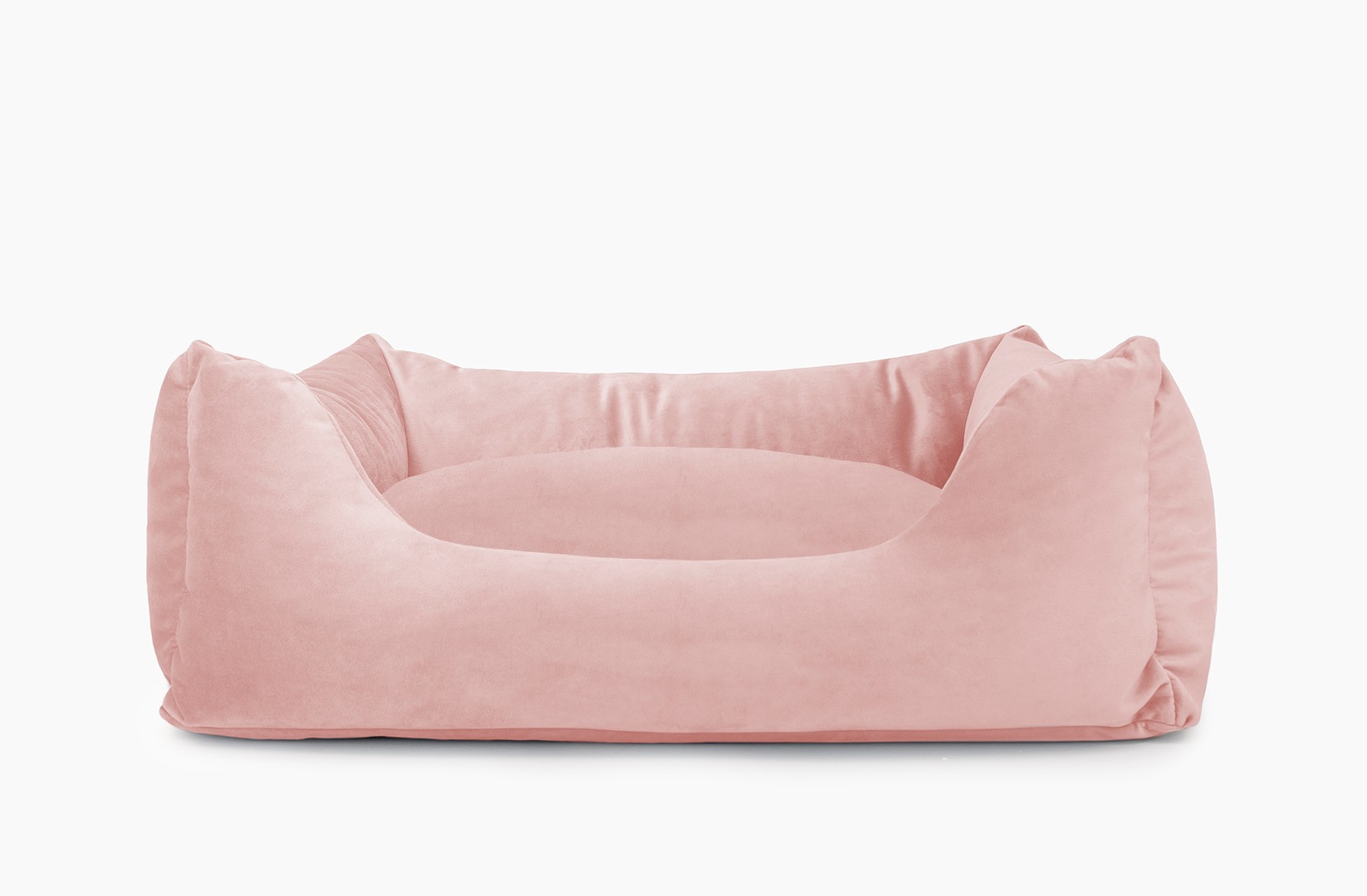 Cama para mascotas en color Rosa Palo con cojín Rosa Palo sin bordado