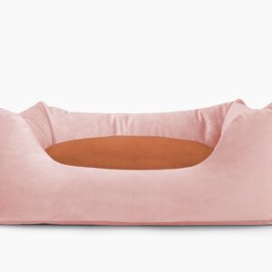 Cama para mascotas en color Rosa Palo con cojín Teja sin bordado
