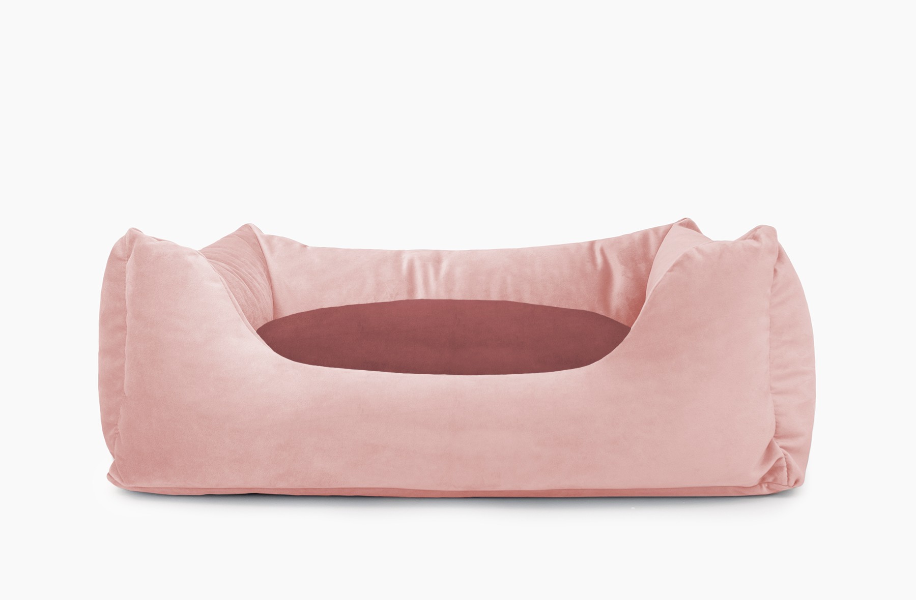 Cama para mascotas en color Rosa Palo con cojín Vino sin bordado