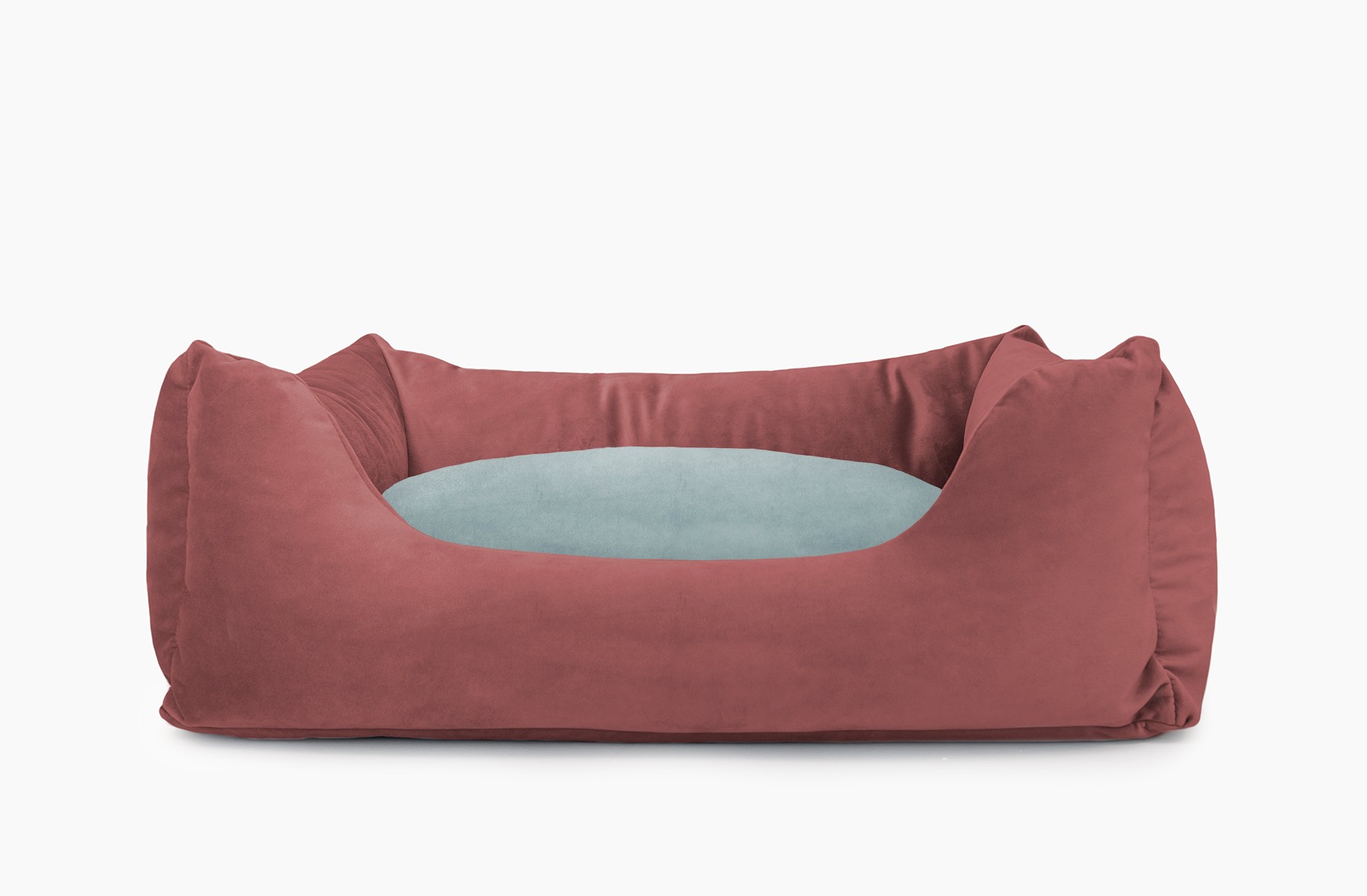 Cama para mascotas en color Vino con cojín Agua sin bordado