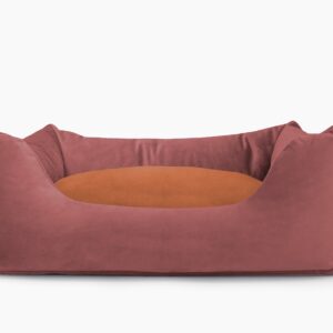 Cama para mascotas en color Vino con cojín Teja sin bordado