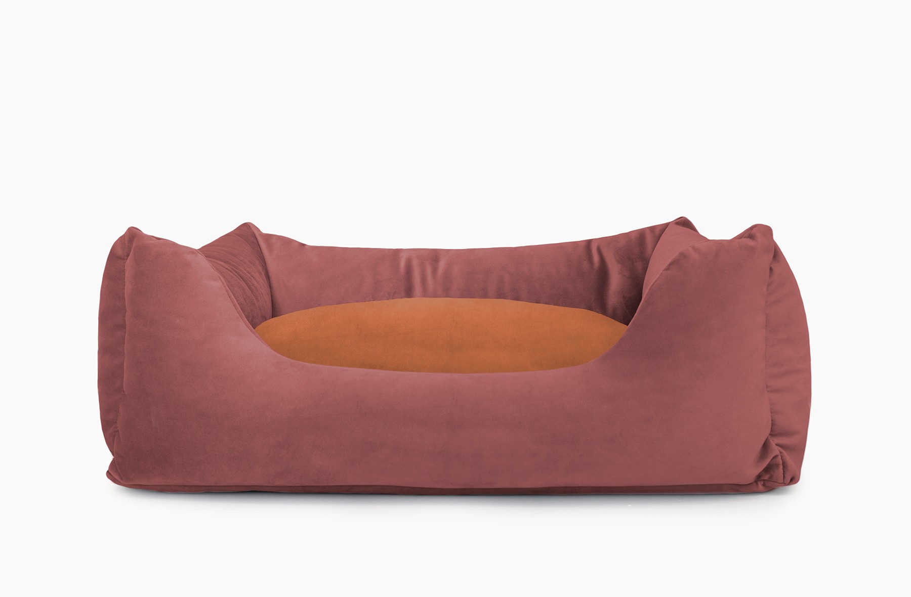 Cama para mascotas en color Vino con cojín Teja sin bordado
