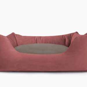 Cama para mascotas en color Vino con cojín Visón sin bordado