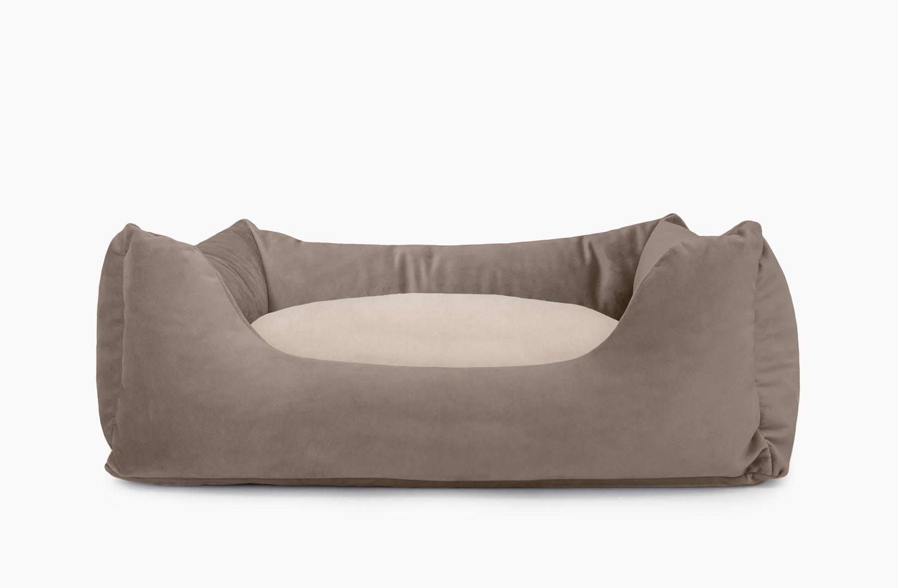 Cama para mascotas en color Visón con cojín Beige sin bordado