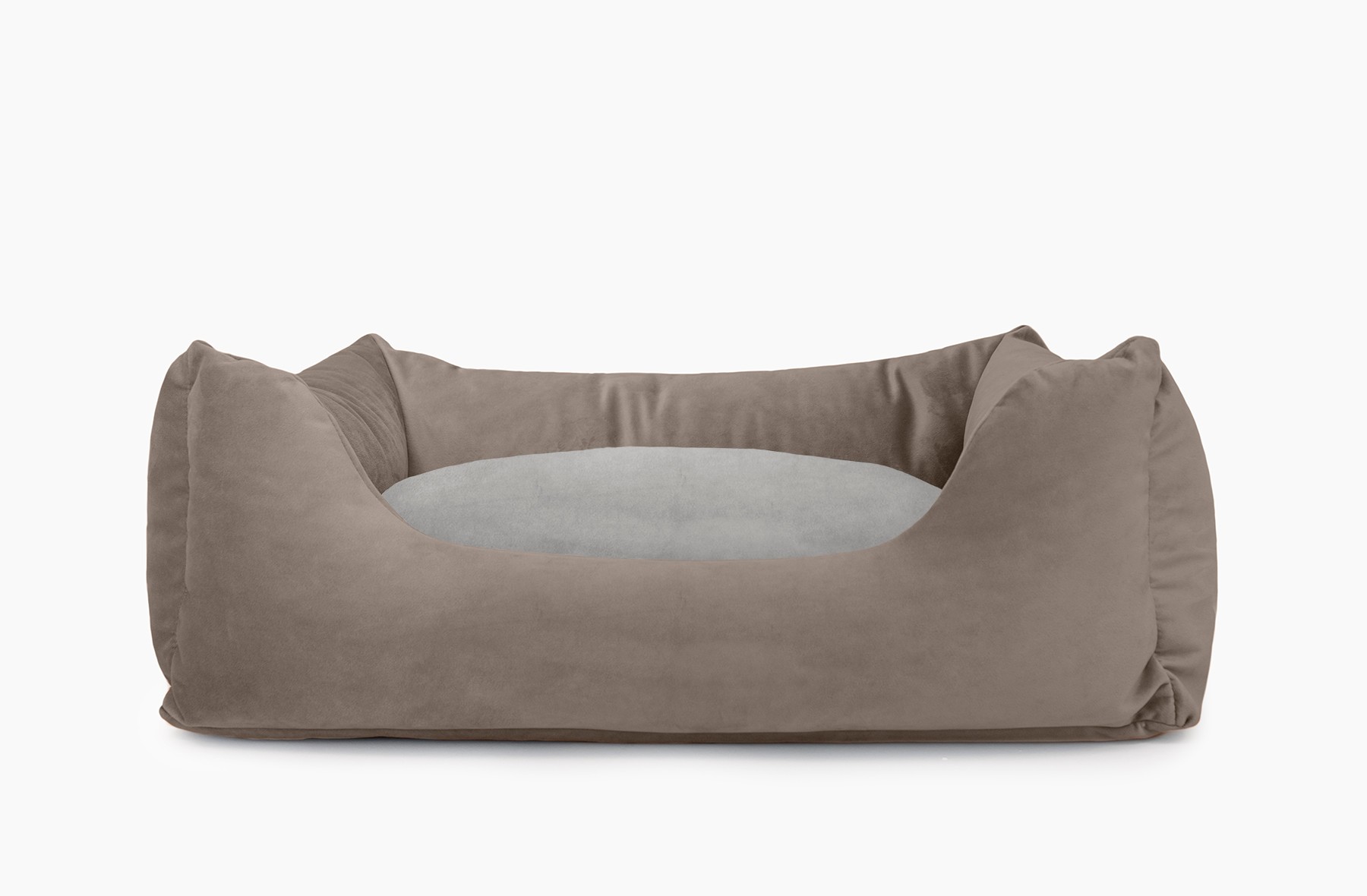 Cama para mascotas en color Visón con cojín Gris sin bordado
