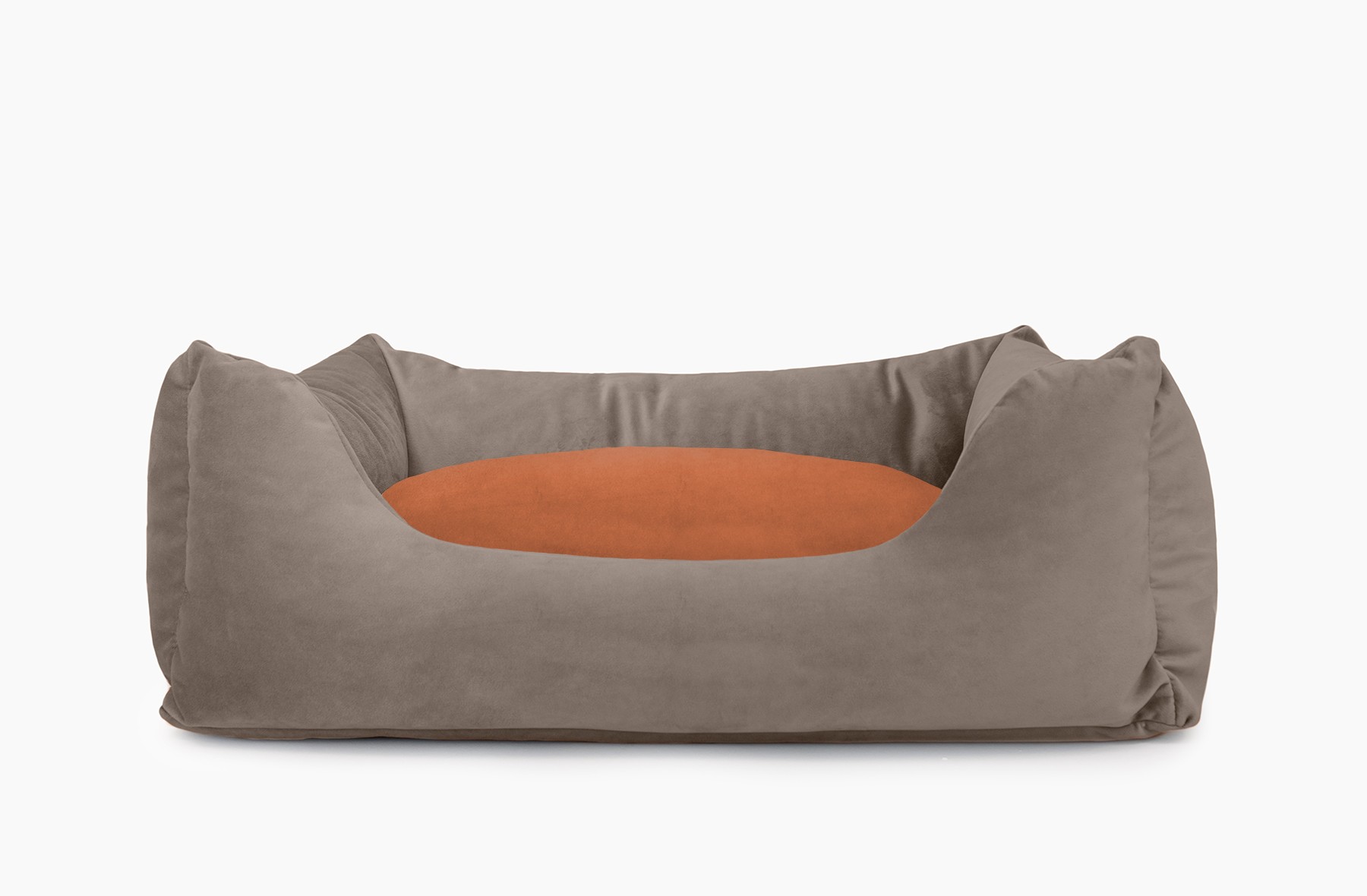 Cama para mascotas en color Visón con cojín Teja sin bordado