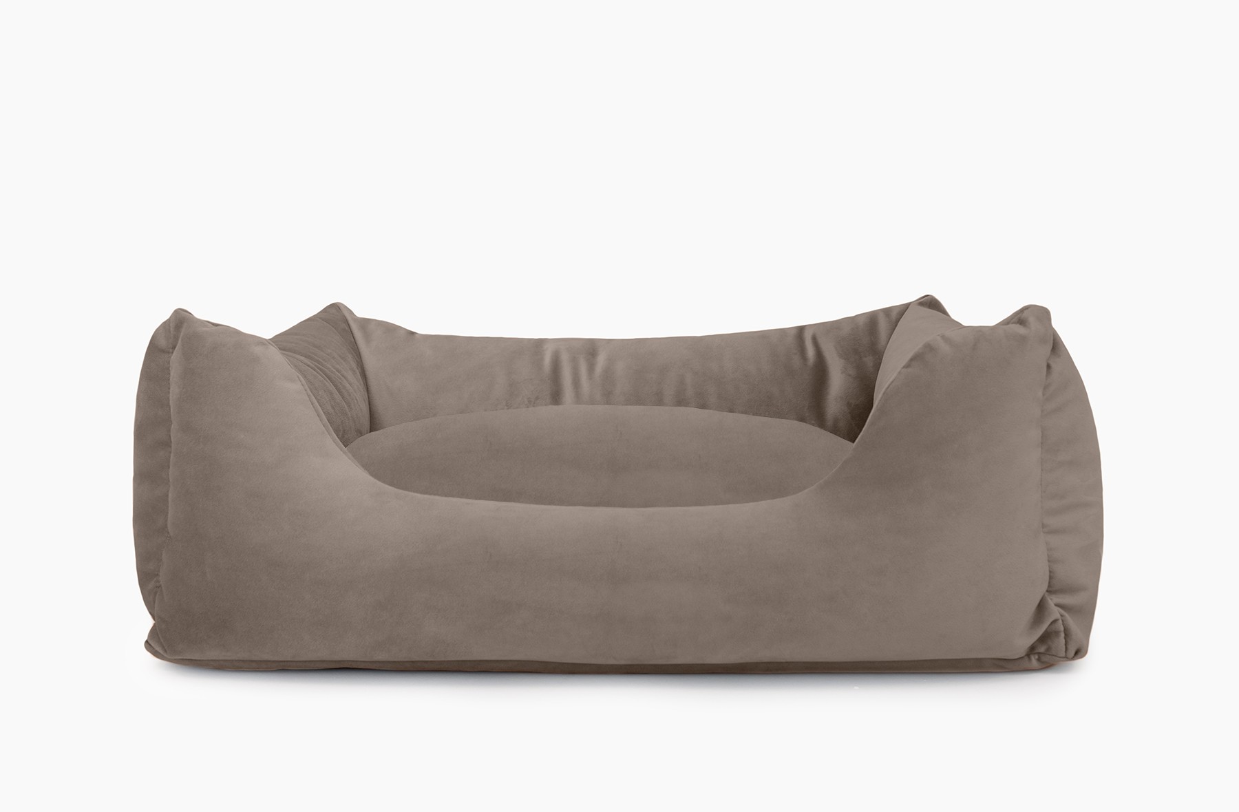 Cama para mascotas en color Visón con cojín Visón sin bordado