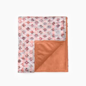 Plaids en color Rombos Rosa con reverso en color Teja