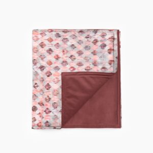 Plaids en color Rombos Rosa con reverso en color Vino
