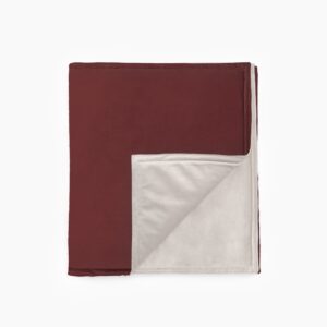 Plaids en color Vino con reverso en color Beige