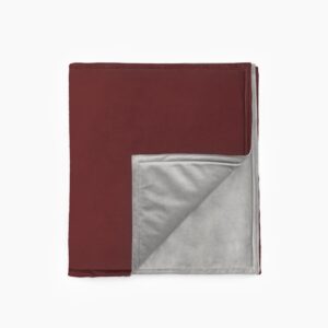 Plaids en color Vino con reverso en color Gris